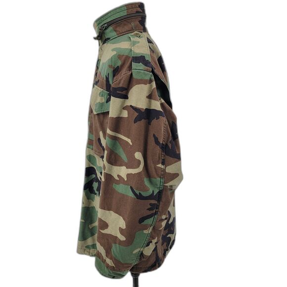 USAF Military Issue Mens Woodland Camo Cold Weather Coat Medium Regular - Picture 3 of 13